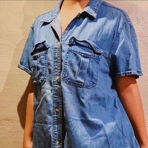 Jean button up shirt